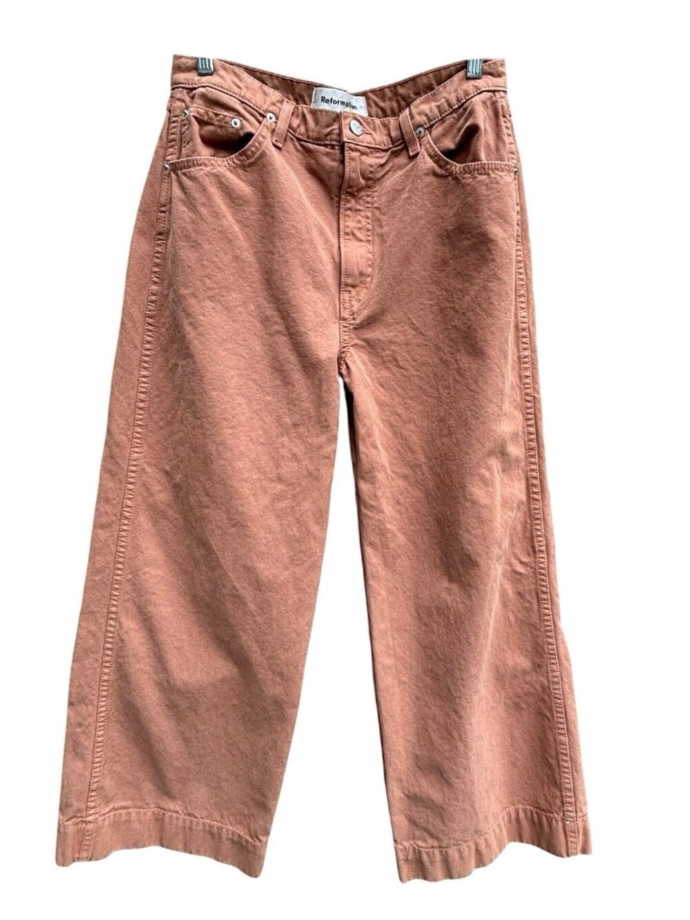 Reformation Jeans Womens 30 Wide Leg Cropped Cherry Pant Nutmeg Boho Fall USA
